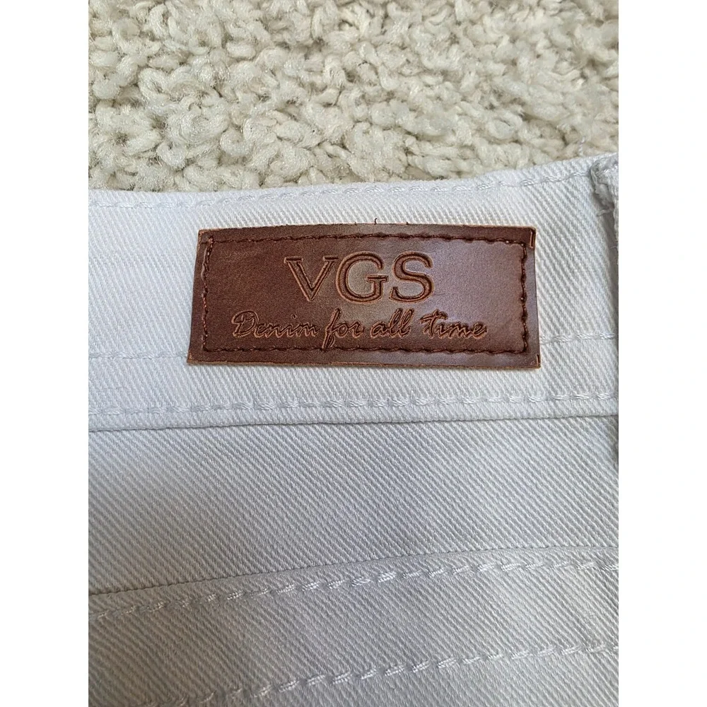 VGS Denim Jeans Womens 16 White Studded Pockets‎ Casual Travel Pants Weekend Fun